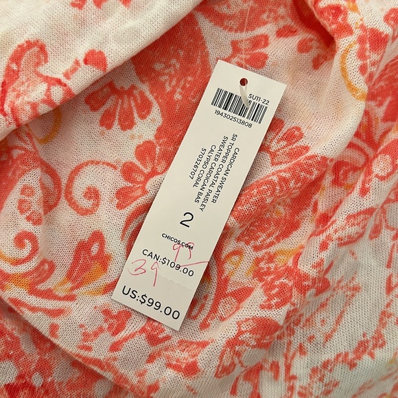 Chico’s Pink & Orange Open Cardigan - Picture 5 of 5